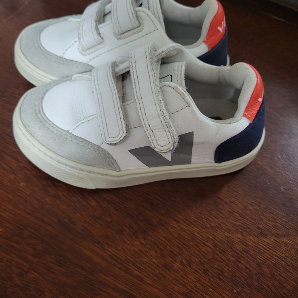 Veja Kids White and Gray Sneakers